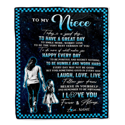 Personalized To My Niece Blanket From Aunt Auntie Every Day Laugh Love Live Aunt Niece Birthday Gifts Graduation Christmas Customized Fleece Throw Blanket | teecentury
