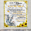 Personalized To My Niece Blanket From Aunt Auntie Never Forget I Love You Sunflower Elephant Niece Birthday Christmas Customized Bed Fleece Throw Blanket | teecentury