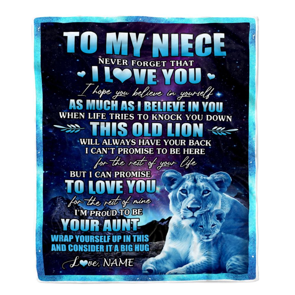 Personalized To My Niece Blanket From Aunt Auntie Never Forget That I Love You Niece Birthday Gifts Graduation Christmas Fleece Throw Blanket | teecentury