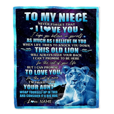 Personalized To My Niece Blanket From Aunt Auntie Never Forget That I Love You Niece Birthday Gifts Graduation Christmas Fleece Throw Blanket | teecentury
