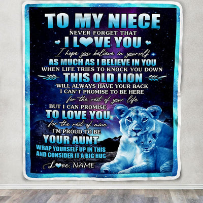 Personalized To My Niece Blanket From Aunt Auntie Never Forget That I Love You Niece Birthday Gifts Graduation Christmas Fleece Throw Blanket | teecentury