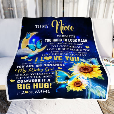 Personalized To My Niece Blanket From Aunt Auntie Uncle Butterfly I Will Always Be There Niece Birthday Graduation Christmas Customized Fleece Throw Blanket | teecentury