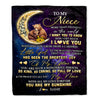Personalized To My Niece Blanket From Aunt Auntie Uncle Positive Energy Encourage Brave Little Bear Birthday Christmas Customized Fleece Blanket Blanket | Teecentury.com