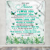 Personalized To My Niece Blanket From Aunt Butterfly Laugh Love Live Niece Birthday Motivational Quote Graduation Christmas Customized Gift Fleece Blanket | teecentury