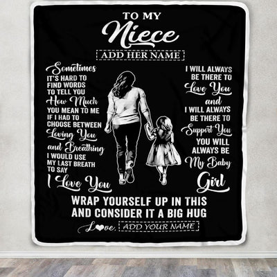 Personalized To My Niece Blanket From Aunt Sometimes It's Hard Niece Birthday Gifts Graduation Christmas Customized Fleece Throw Blanket | teecentury