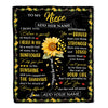 Personalized To My Niece Blanket From Aunt Uncle Auntie Be A Sunflower Niece Birthday Gifts Graduation Christmas Customized Fleece Throw Blanket | teecentury