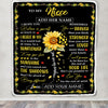 Personalized To My Niece Blanket From Aunt Uncle Auntie Be A Sunflower Niece Birthday Gifts Graduation Christmas Customized Fleece Throw Blanket | teecentury