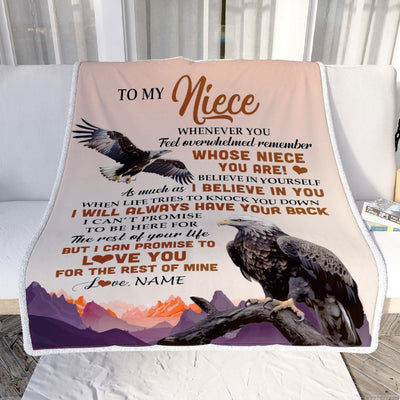 Personalized To My Niece Blanket From Aunt Uncle Auntie Whenever You Feel Eagle Niece Birthday Gifts Graduation Christmas Customized Fleece Throw Blanket | teecentury