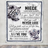 Personalized To My Niece Blanket From Aunt Uncle Auntie You Will Never Lose White Tiger Niece Birthday Gifts Graduation Christmas Customized Fleece Blanket | teecentury