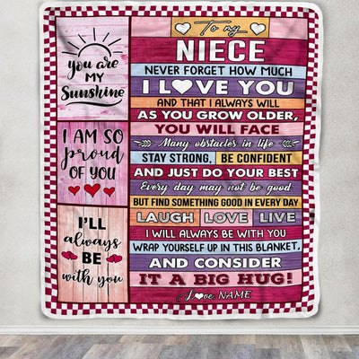 Personalized To My Niece Blanket From Aunt Uncle Wood Never Forget How Much I Love You Niece Birthday Graduation Christmas Customized Fleece Throw Blanket | teecentury