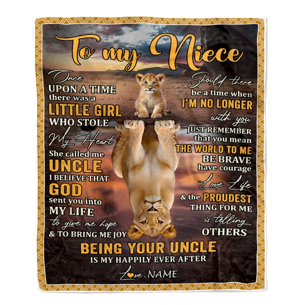 Personalized To My Niece Blanket From Dad Father Being Your Dad Is My Happily Ever Niece Birthday Gifts Graduation Christmas Customized Fleece Throw Blanket | teecentury