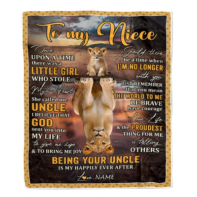 Personalized To My Niece Blanket From Dad Father Being Your Dad Is My Happily Ever Niece Birthday Gifts Graduation Christmas Customized Fleece Throw Blanket | teecentury