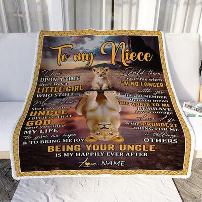 Personalized To My Niece Blanket From Dad Father Being Your Dad Is My Happily Ever Niece Birthday Gifts Graduation Christmas Customized Fleece Throw Blanket | teecentury