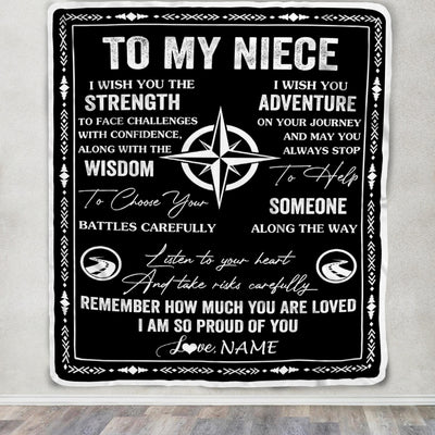Personalized To My Niece Blanket From Uncle Aunt Auntie I Wish You The Strength Niece Birthday Gifts Graduation Christmas Customized Fleece Throw Blanket | teecentury