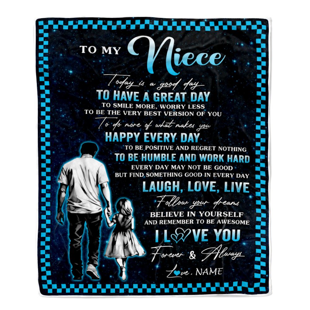 Personalized To My Niece Blanket From Uncle Every Day Laugh Love Live Uncle Niece Birthday Gifts Graduation Christmas Customized Fleece Throw Blanket | teecentury