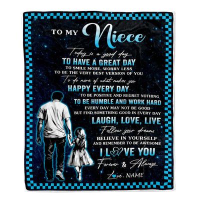 Personalized To My Niece Blanket From Uncle Every Day Laugh Love Live Uncle Niece Birthday Gifts Graduation Christmas Customized Fleece Throw Blanket | teecentury