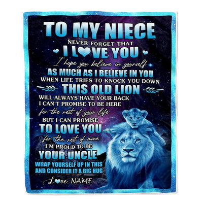 Personalized To My Niece Blanket From Uncle Never Forget That I Love You Niece Birthday Gifts Graduation Christmas Bed Fleece Throw Blanket | teecentury