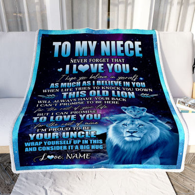 Personalized To My Niece Blanket From Uncle Never Forget That I Love You Niece Birthday Gifts Graduation Christmas Bed Fleece Throw Blanket | teecentury
