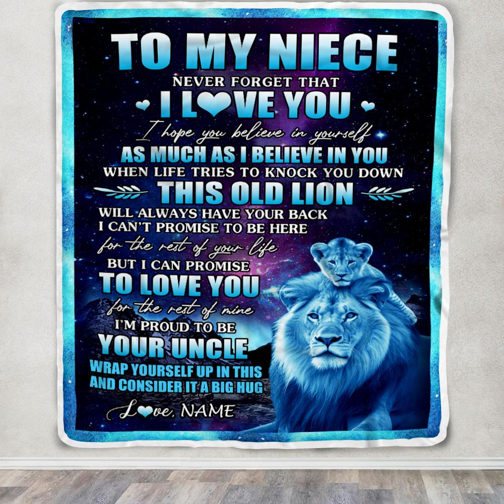 Personalized To My Niece Blanket From Uncle Never Forget That I Love You Niece Birthday Gifts Graduation Christmas Bed Fleece Throw Blanket | teecentury