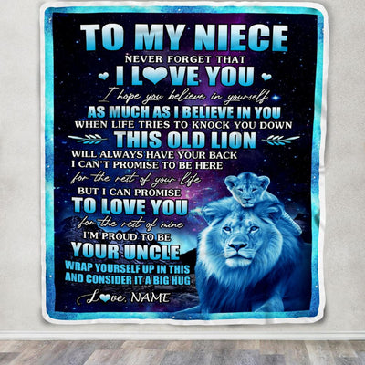 Personalized To My Niece Blanket From Uncle Never Forget That I Love You Niece Birthday Gifts Graduation Christmas Bed Fleece Throw Blanket | teecentury