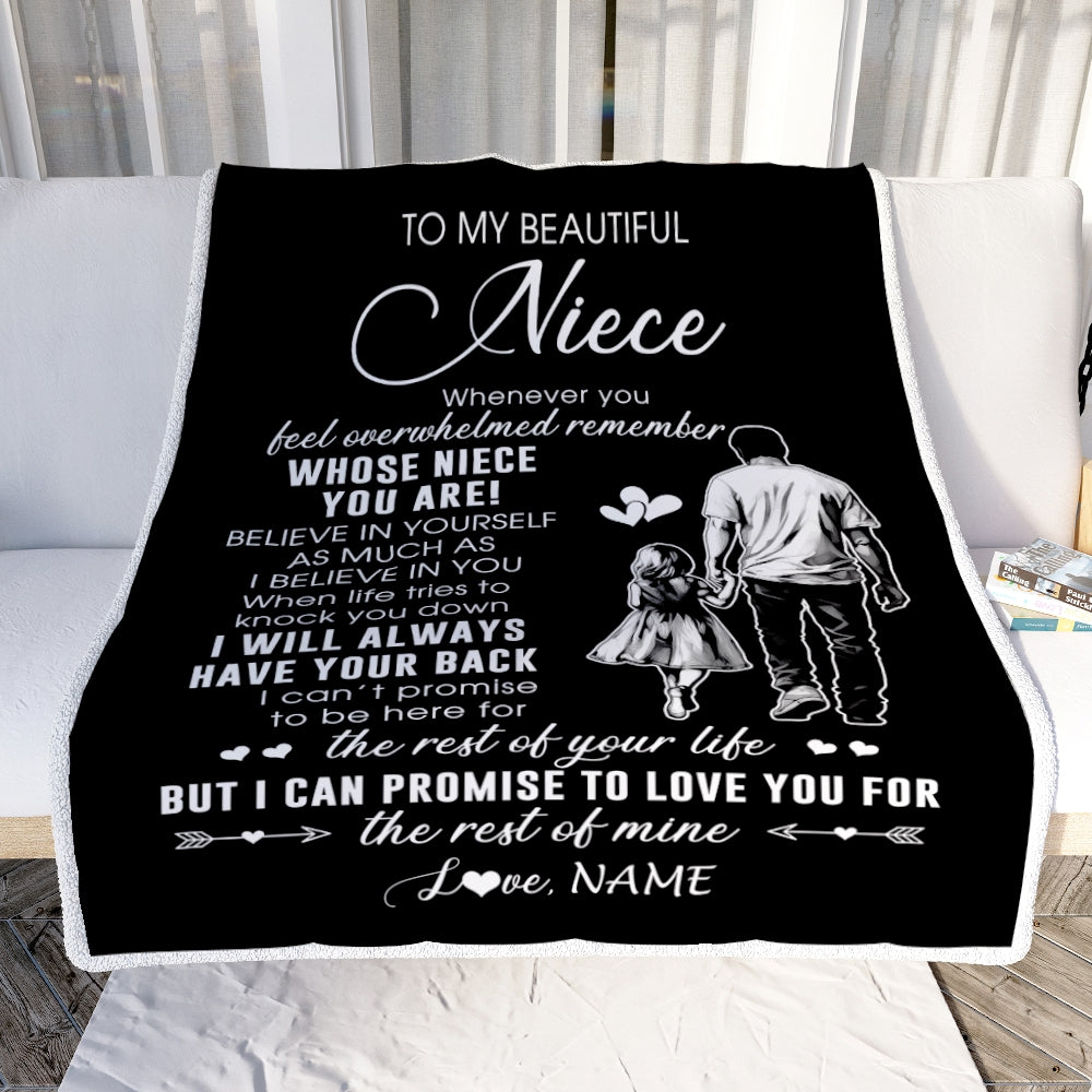 Personalized To My Niece Blanket From Uncle Whenever You Feel Overwhelmed Niece Birthday Graduation Christmas Customized Bed Fleece Throw Blanket | teecentury