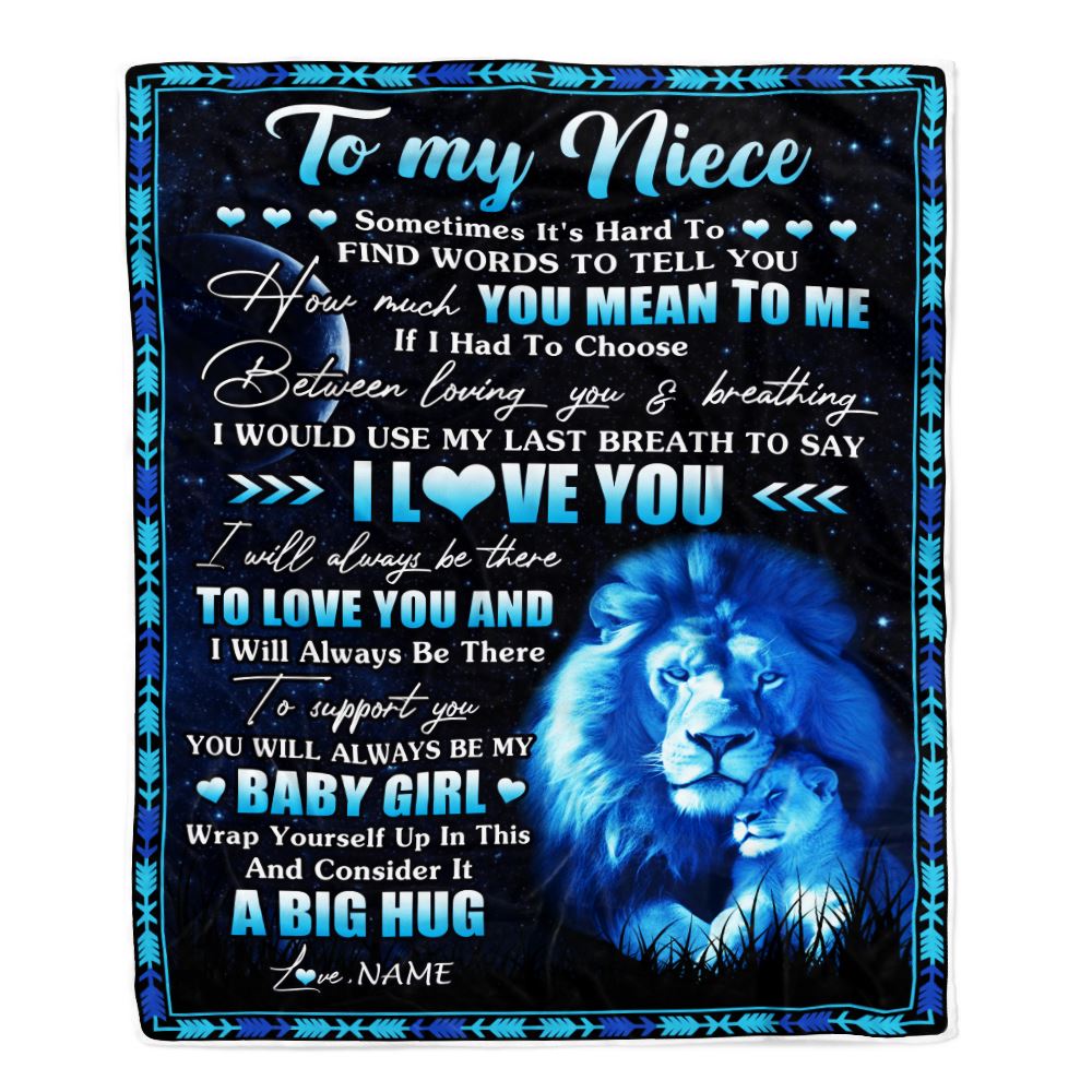 Personalized To My Niece Blanket From Uncle You Mean Yo Me My Baby Boy Lion Niece Birthday Graduation Christmas Customized Bed Fleece Throw Blanket | teecentury