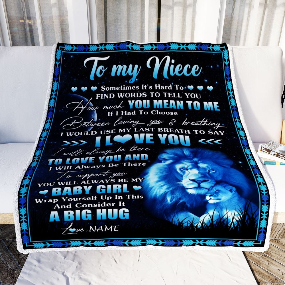 Personalized To My Niece Blanket From Uncle You Mean Yo Me My Baby Boy Lion Niece Birthday Graduation Christmas Customized Bed Fleece Throw Blanket | teecentury
