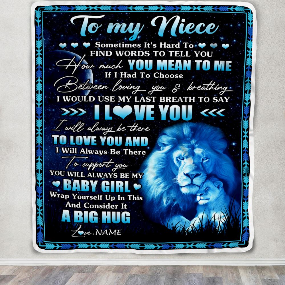 Personalized To My Niece Blanket From Uncle You Mean Yo Me My Baby Boy Lion Niece Birthday Graduation Christmas Customized Bed Fleece Throw Blanket | teecentury