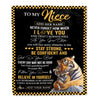 Personalized To My Niece Blanket Tiger I Love You Forever From Aunt Auntie Uncle Niece Birthday Gifts Christmas Graduation Customized Fleece Blanket | teecentury