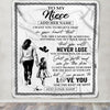 Personalized To My Niece Blanket You Will Never Lose From Aunt Auntie Niece Birthday Gifts Graduation Christmas Customized Fleece Throw Blanket | teecentury