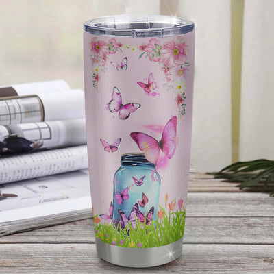 Personalized To My Niece Butterfly Tumbler From Aunt Auntie The Bond Between Niece Birthday Gifts Graduation Christmas Stainless Steel Insulated Custom Mug | teecentury