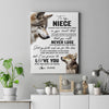 Personalized To My Niece Canvas From Aunt Auntie Uncle You Will Never Lose Wolf Niece Birthday Gifts Graduation Christmas Custom Wall Art Print Framed Canvas | teecentury