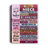 Personalized To My Niece Canvas From Aunt Uncle Never Give Up Live Your Dream Pink Wood Niece Birthday Graduation Christmas Custom Wall Art Print Home Decor Framed Canvas | teecentury