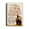 Personalized To My Niece Canvas From Uncle Aunt Auntie This Old Bear Love You Niece Birthday Gifts Graduation Christmas Custom Wall Art Print Framed Canvas | teecentury