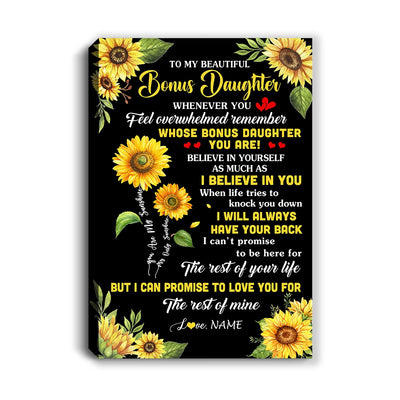 Personalized To My Niece Canvas From Uncle Aunt Auntie Whenever You Feel Sunflower Niece Birthday Gifts Graduation Christmas Custom Wall Art Print Framed Canvas | teecentury