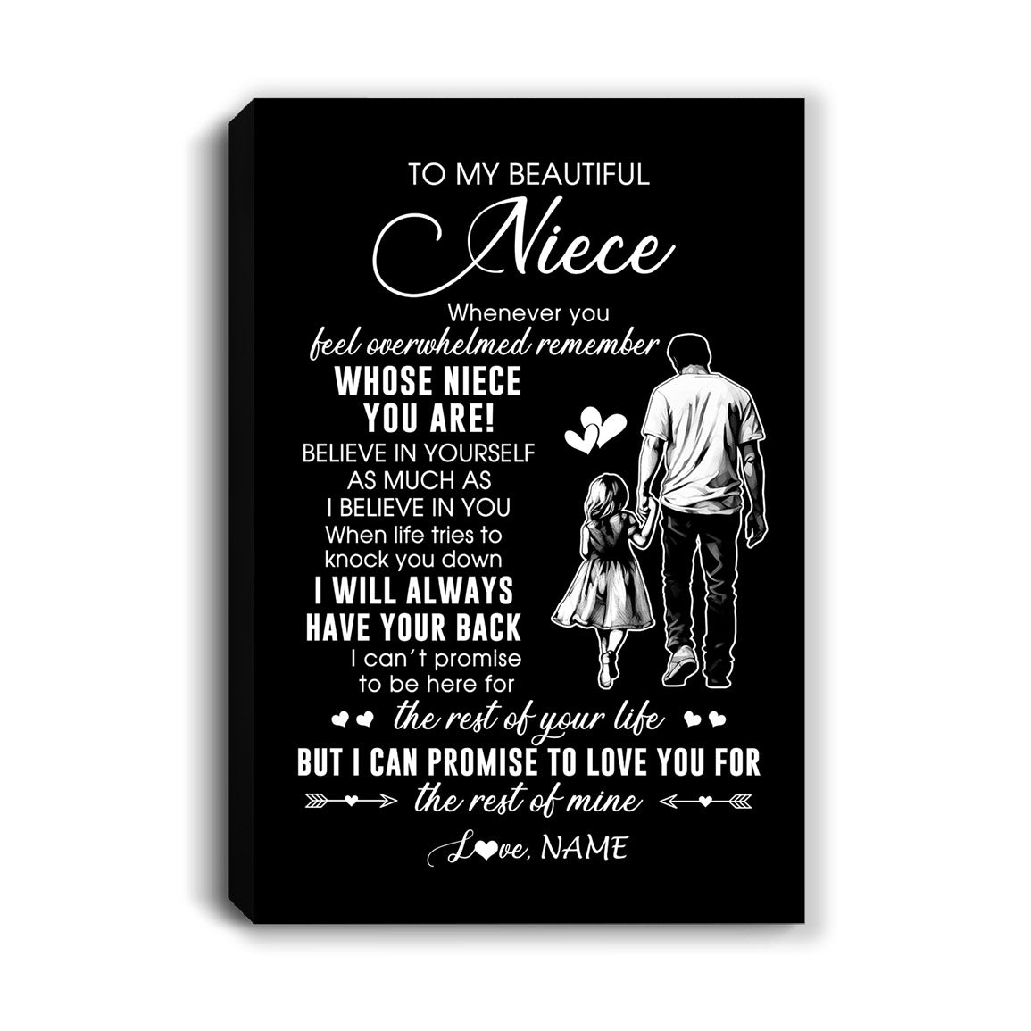 Personalized To My Niece Canvas From Uncle Whenever You Feel Overwhelmed Niece Birthday Gifts Graduation Christmas Custom Wall Art Print Framed Canvas | teecentury