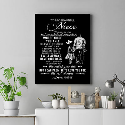 Personalized To My Niece Canvas From Uncle Whenever You Feel Overwhelmed Niece Birthday Gifts Graduation Christmas Custom Wall Art Print Framed Canvas | teecentury