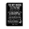 Personalized To My Niece Canvas I Love You Forever From Aunt Auntie Uncle Niece Birthday Gifts Christmas Thanksgiving Graduation Custom Wall Art Print Framed Canvas | teecentury