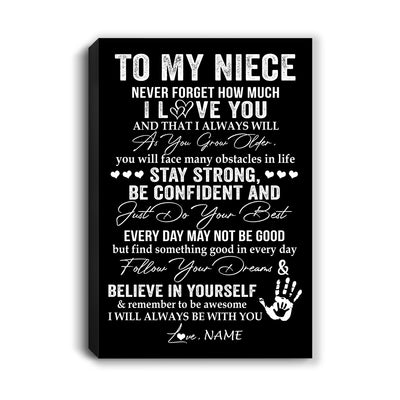 Personalized To My Niece Canvas I Love You Forever From Aunt Auntie Uncle Niece Birthday Gifts Christmas Thanksgiving Graduation Custom Wall Art Print Framed Canvas | teecentury