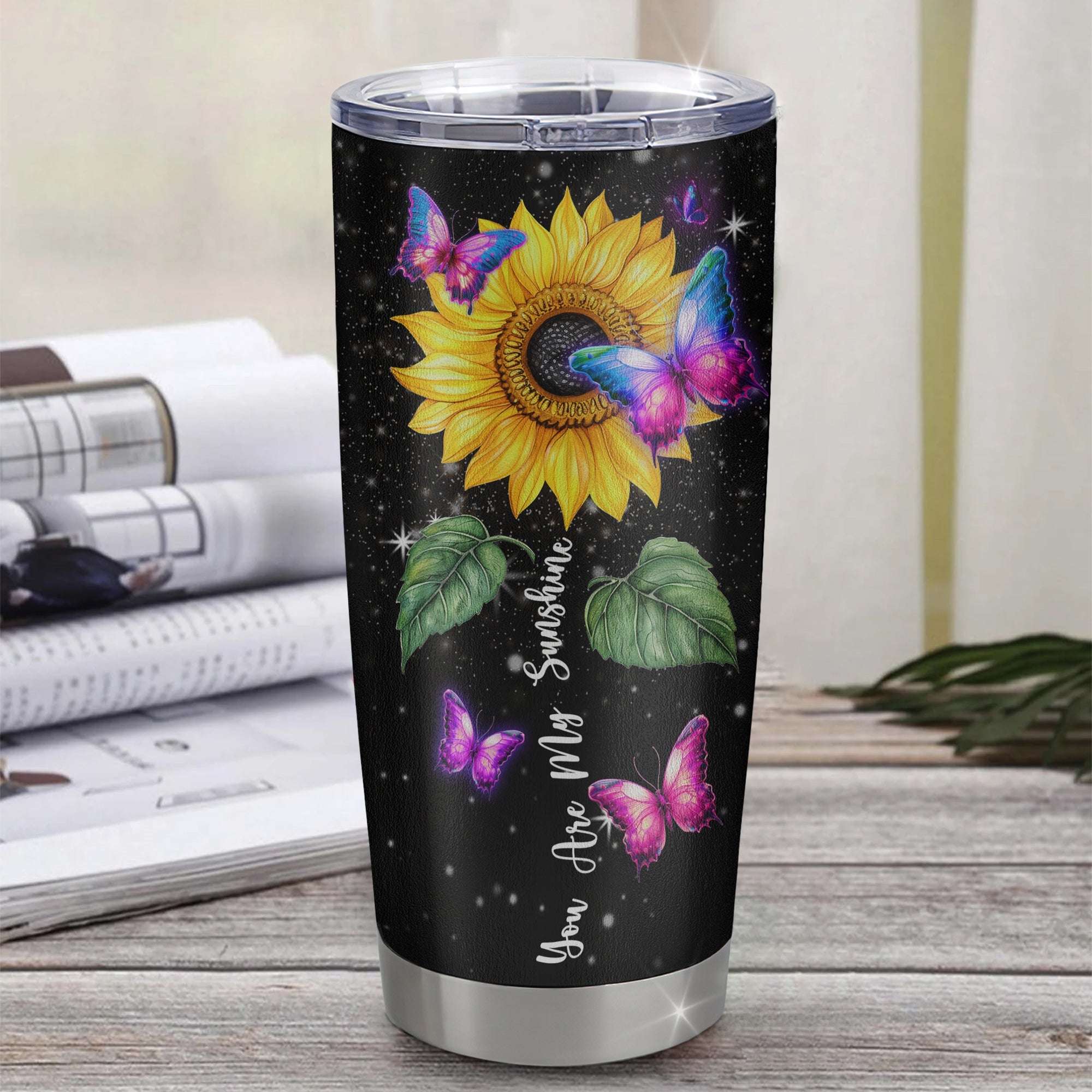 Personalized To My Niece From Aunt Aunt Stainless Steel Tumbler Cup You Are My Sunshine Sunflower Butterfly Niece Birthday Graduation Christmas Travel Mug | teecentury