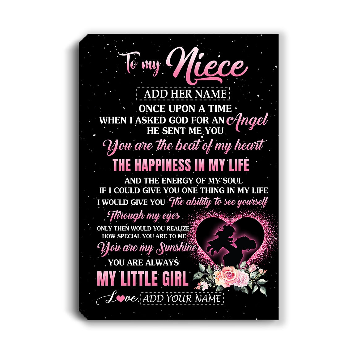 Personalized To My Niece From Aunt Auntie Canvas Once Upon A Time Birthday Graduation Gifts For Niece Gifts Christmas Custom Wall Art Print Framed Canvas | teecentury