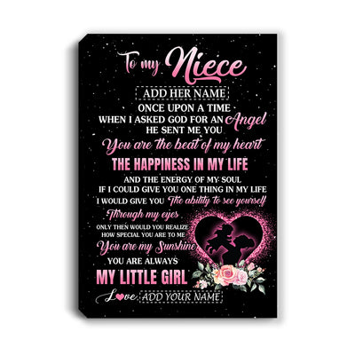 Personalized To My Niece From Aunt Auntie Canvas Once Upon A Time Birthday Graduation Gifts For Niece Gifts Christmas Custom Wall Art Print Framed Canvas | teecentury