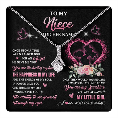 Alluring Beauty Necklace 14K White Gold Finish | 1 | Personalized To My Niece From Aunt Auntie Necklace Once Upon A Time Birthday Graduation Gifts For Niece Gifts Christmas Customized Gift Box Message Card | teecentury.myshopify