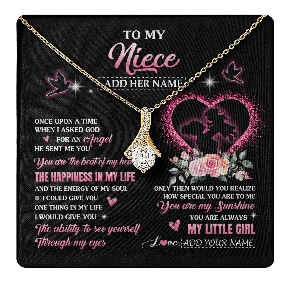 Alluring Beauty Necklace 18K Yellow Gold Finish | 1 | Personalized To My Niece From Aunt Auntie Necklace Once Upon A Time Birthday Graduation Gifts For Niece Gifts Christmas Customized Gift Box Message Card | teecentury.myshopify