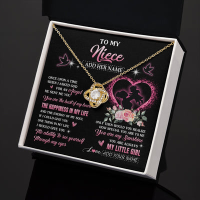 Love Knot Necklace 18K Yellow Gold Finish | 2 | Personalized To My Niece From Aunt Auntie Necklace Once Upon A Time Birthday Graduation Gifts For Niece Gifts Christmas Customized Gift Box Message Card | teecentury.myshopify