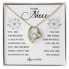 Forever Love Necklace 18K Yellow Gold Finish | Personalized To My Niece From Aunt Auntie You Are My Heart My And My Sould Niece Jewelry Birthday Graduation Christmas Customized Gift Box Message Card | teecentury