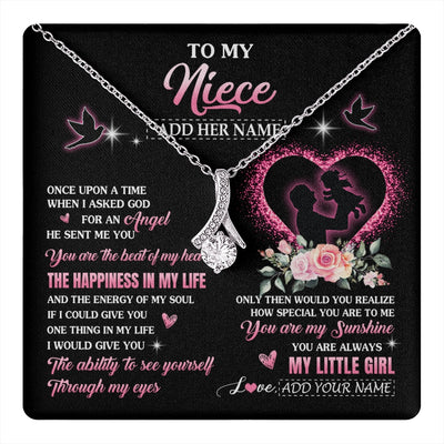 Alluring Beauty Necklace 14K White Gold Finish | 1 | Personalized To My Niece From Uncle Necklace Once Upon A Time Birthday Graduation Gifts For Niece Gifts Christmas Customized Gift Box Message Card | teecentury.myshopify