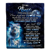 Personalized To My Niece Gift Blanket From Aunt Auntie Never Feel That You Are Alone Lion Niece Birthday Graduation Christmas Customized Fleece Throw Blanket | teecentury