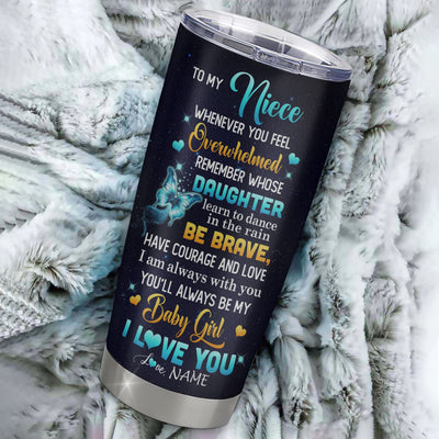 Personalized To My Niece Gift Tumbler From Aunt Auntie Uncle Stainless Steel Cup Sunflower My Baby Girl Niece Birthday Graduation Christmas Custom Travel Mug | teecentury
