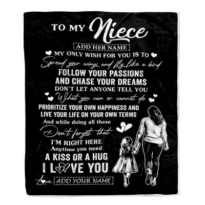 Personalized To My Niece Gifts Blanket From Aunt Auntie My Only Wish For You Niece Birthday Gifts Graduation Christmas Customized Fleece Throw Blanket | teecentury